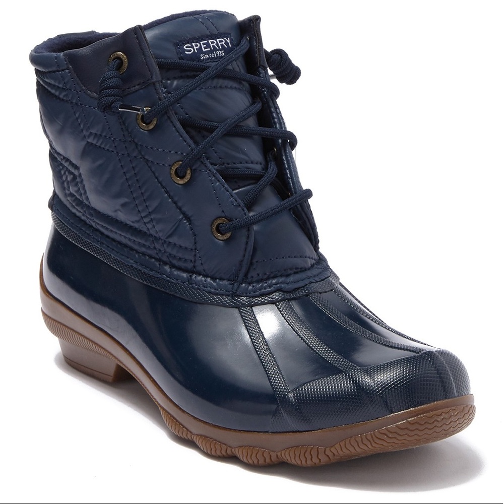 SPERRY Syren Gulf Quilted Nylon Boot Size 10 Navy